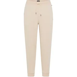 Jogginghose BOSS "Sense", Herren, Gr. XL, N-Gr, open weiß 131, Sweatware, Obermaterial: 74% Baumwolle, 21% Polyester, 5% Elasthan, unifarben, lang, Hosen Jogginghose, aus Baumwoll-Mix mit kontrastierenden Einfassungen