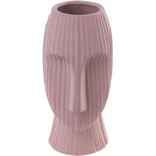 Beliani Blumenvase rosa 24 cm Pfirsichrosa