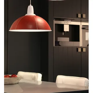 Hängeleuchte Leder Rot Ø44cm innen Lack Weiß 3043779