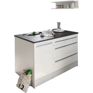 BASIC by Balculina Kücheninsel »Jazz Kücheninsel« Breite 145 cm, Türen und Schubkästen weiß