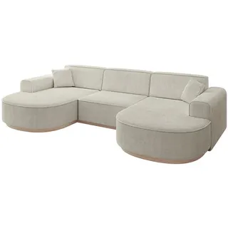 altdecor Eckcouch Cord 4-Sitzer Creme