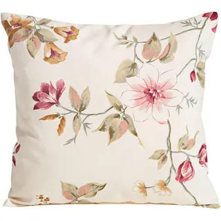 Max Winzer Zierkissen , Weiß, Rot , Textil , Blume , Füllung: Silikon,Silikon , 40x40 cm , Goldenes M, Made in Europe , Heimtextilien, Wohntextilien, Kissen, Zierkissen