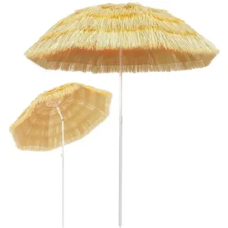 vidaXL Strandschirm Natur 180 cm Hawaii-Stil - Braun