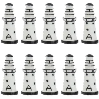 Garneck 10 Stück Mini Leuchtturm Deko Weiße Miniatur Leuchttürme Feengarten | Terrarium und Mini Garten, Kleine DIY Mikrolandschaft Deko für Puppenhaus, Blumentopf und Bastelprojekte