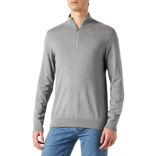 SELECTED HOMME Herren Slhberg B Noos Half Zip Cardigan Strickjacke, Medium Grey Melange, M EU