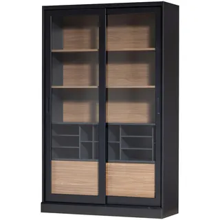 Woood Vitrine James 125 x 47 x 200 cm Schwarz