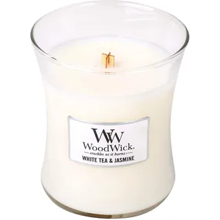 Woodwick White Tea & Jasmine Duftkerze 275 g beige
