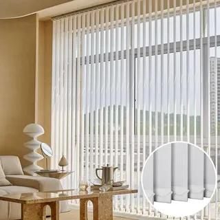 Vertikaljalousie Weiß,Vertikale Lamellenjalousien Innen,Vertikale Jalousien Für Fenster Türen,Lamellenvorhänge Für Heimbüros,60% Verdunkelung/Wärmeisolierung/Sichtschutz,W×H-100x240cm/39.5x94in