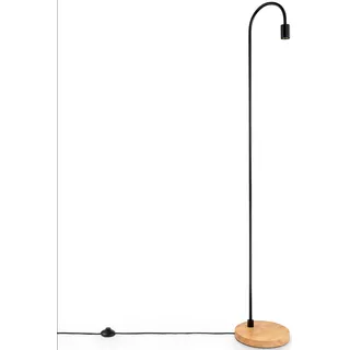 Paco Home Stehlampe »WALTER«, Leuchtmittel E27   ohne Leuchtmittel, Bogenlampe Industrial LED Wohnzimmer Skandi Minimalistisch Holz Fuß, schwarz