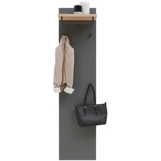 Dieter Knoll Garderobenpaneel , Grau, Eichefarben , Holz, Holzwerkstoff , Balkeneiche , furniert , 42x170x27 cm , Made in Germany , Garderobe, Garderobenpaneele, Garderobenpaneele