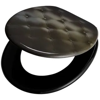 ADOB WC-Sitz Leder Kissen Schwarz