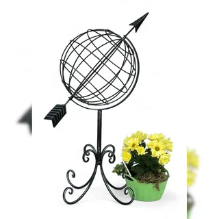 DanDiBo Ambiente DanDiBo Sonnenuhr Garten Metall Globus 101806 Modern Stehend Sonnenuhr aus Schmiedeeisen 72 cm Gartenuhr Gartendeko - Schwarz