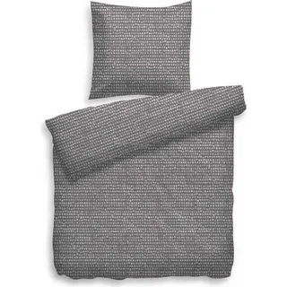 HNL Baumwolle Bettwäsche Punkte Olaf Grau 135x200 cm + 80x80 cm - Grau