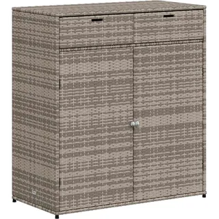 vidaXL Gartenschrank Grau 105x55x113 cm Poly Rattan - Grau