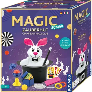 Kosmos 694302 Magic Zauberhut, Lerne einfach Zaubertricks und Illusionen, Zauberkasten mit Zauberstab und vielen weiteren Utensilien, für Kinder ab 6 Jahre