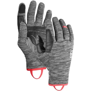 Ortovox Fleece Light Glove W - Leichter Fleece-Handschuh mit Smart-Finger und Leder-Handinnenseite für Skitouren - GRAU - Damen - S