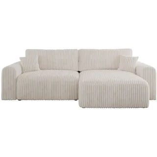 MKS Ecksofa Nelson Beige Cord , Textil , L-Form,L-Form , 274x152 cm , Oeko-Tex® , Wohnzimmer, Sofas & Couches, Wohnlandschaften, Ecksofas