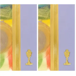 Pracht Creatives Hobby 7073-20885 Wachsplatten Mix violett/gold, 3 halbe Wachsstreifen mit einem Motiv, ca. 200 x 50 x 0,5 mm, zum Modellieren und Verzieren von Kerzen (Packung mit 2)