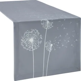 Erwin Müller Tischläufer Pusteblume bügelleicht grau-weiß Größe 50x150 cm