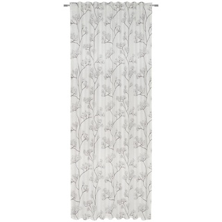 Bio:Vio Fertigvorhang , Grau , Textil , Blume , 140x255 cm , Oeko-Tex® Standard 100 , mit Kombiband , Heimtextilien, Vorhänge, Fertigvorhänge, Sonstige Fertigvorhänge