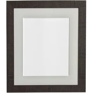 Frames by Post 14 x 11 cm tief, Körnung Bilderrahmen, mit hellgrauem Passepartout, für 30,5 x 20,3 cm, Bildgröße, Dunkelbraun