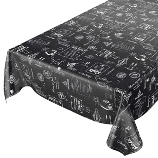 ANRO Wachstuchtischdecke abwaschbar 100 x 140 cm Schwarz