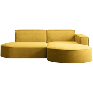 kaiser möbel Ecksofa Designer MODENA STUDIO stoff Dicker cord Poso Gelb Rechts