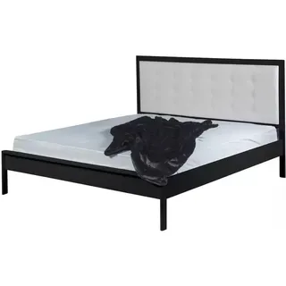 Metallbett Florence, Polsterkopfteil – 140 x 220 cm / schwarz