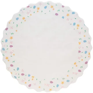 Decora 0334119 Packung mit 10 Papierdeckchen Ø 30 Blumen und Eier