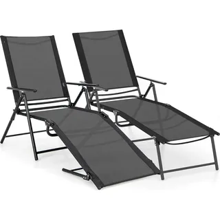 Costway Sonnenliege 64 x 65 x 0 cm Schwarz