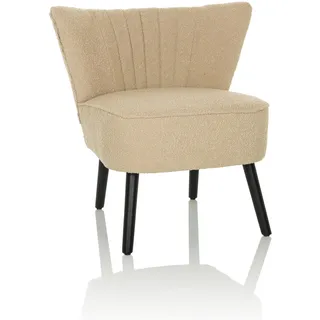 hjh living Cocktailsessel MANISO Polyester 70 x 80 x 80 cm Beige höhenverstellbar