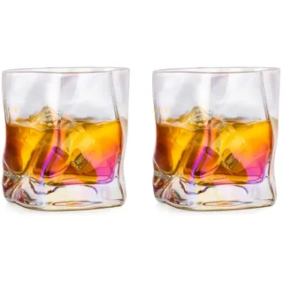 Whiskey Gläser Set Whisky Glas: 2 Stück Edel Rum Tumbler Weingläser Ohne Stiel Männer Papa Scotch Vodka Bourbon Irish Single Rye Malt Whiskey Gin Tonic Cocktail