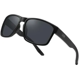 ULTR Sonnenbrille Herren Polarisiert VIBE - Sport Sonnenbrille für Damen - Bequeme Sportbrille Verspiegelt für Fahrrad, Sport, Laufen, Retro Sunglasses Men (Schwarz (Schwarzes Glas))