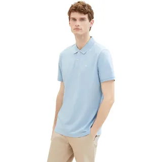 TOM TAILOR Herren 1031006 Basic Piqué Poloshirt, 32245 - Washed Out Middle Blue, S