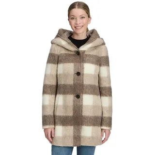 Amber & June Kurzmantel mit Kapuze in Weiß/Taupe | Gr.: 46