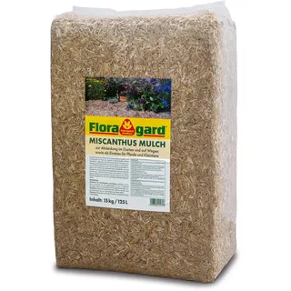 Floragard Miscanthus-Mulch 125 L – nachhaltige Rindenmulch-Alternative aus Miscanthus zur Bodenabdeckung – hemmt Unkraut, speichert Feuchtigkeit & verbessert das Bodenklima in Beeten & Gartenbereichen
