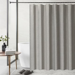 SK Studio Duschvorhang Badvorhang Textil aus Leinen Wasserdicht und Trocknet Schnell, Waschbar Hochwertig Stoff Duschvorhang Badewanne Grau, 120x200cm