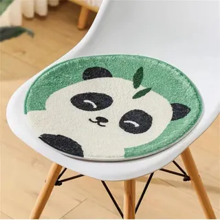 Runde Stuhlkissen Sitzkissen Kinder Stuhl Sitzpolster, Waschbare Weiche Sitzkissen Komfort Stuhlauflage als Stuhl Kissen für Outdoor & Indoor Gartenstuhl (Panda,30x30 cm)