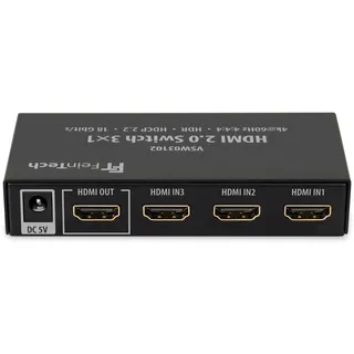 FeinTech VSW03102 HDMI Switch 3 In 1 Out | 4K 60Hz | Auto-Switching