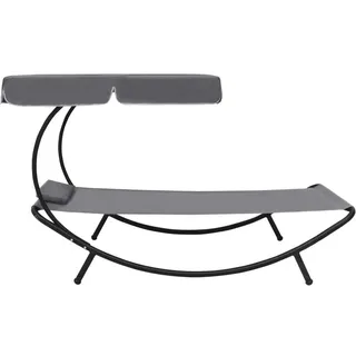 vidaXL Sonnenliege mit Sonnendach & Kissen Grau - Grau