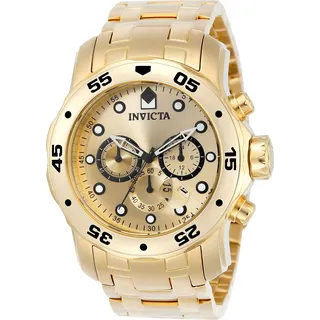 Invicta Pro Diver - SCUBA 0074 Herren uhr - Wasserdicht - Analog - Quarzuhrwerk - Edelstahl mit goldenen zifferblat - 48mm - Gold