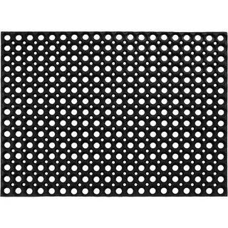 Andiamo Fußmatte aus Weichkautschuk - Fußabtreter Hauseingang - Gummimatte im Außenbereich - pflegeleicht, wetterfest und zuschneidbar - Fallschutzmatten Outdoor - Schmutzfangmatte 60 x 80 cm Schwarz
