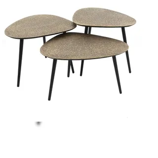 KAWOLA Couchtisch LAUCA Set 3-tlg. Metall bronze dreieckig