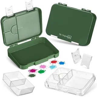 My Vesperbox® Brotdose für Kinder mit Fächern [LEN] - Lunchbox mit Trennfächern - Bento Box - Jausenbox - Brotzeitbox für Schule & Kindergarten - Vesperdose für Jungen & Mädchen