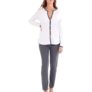 Mysanity® Stillpyjama, Oberteil Serafino, Langarm aus Bambus, Weiß 1 St