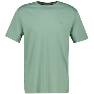 T-Shirt GANT "T-Shirt Reg Shield 1er Pack", Herren, Gr. M, grün (grün (surplus mint)), Obermaterial: 100% Baumwolle CO., Shirts T-Shirt