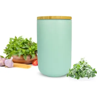 Vorratsdose mit Holzdeckel Keramik Türkis Vorratsdose Keramische Dose Dose Dose