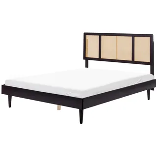Beliani Bett mit Lattenrost 160x200 cm Schwarz Auray , Holz , 160x200 cm , Schlafzimmer, Betten