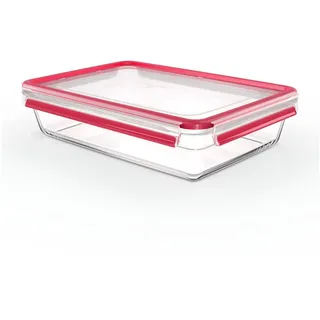 Emsa Frischhaltedose Glas rechteckig rot 22,8 x 8 x 32,8 cm 3 l