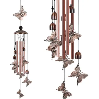 Alnicov Schmetterling Windspiel Retor Garten Dekor Hochzeit Geschenk Metall Romantische Einweihungsgeschenk für Outdoor Haus Terrasse Veranda Garten Hof Dekoration